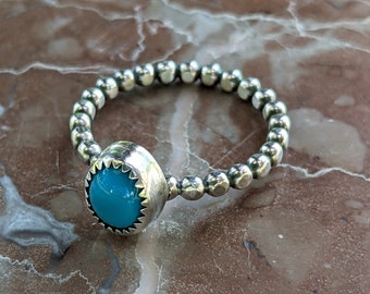 Skyblue Ring in Sterling Silver and Turquoise  US 7