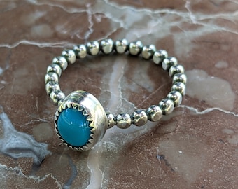 Skyblue Ring in Sterling Silver and Turquoise  US 7