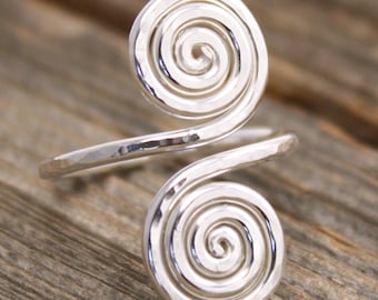 Double Spiral Snake Ring