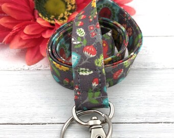 Floral Lanyard, Fabric Lanyard, Lanyard Necklace, Cute Lanyard, Cruise Lanyard, End of Year Gift, Lanyard Teacher, Lanyard Badge, Work Life