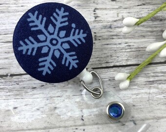 Handmade Snowflake Badge Reel, Snowflakes, RN Badge Reel, Nurse Badge Reel, Badge Holder, Trending Now, Popular Right Now, Employee Gifts