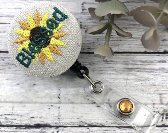 Blessed Sunflower Badge Reel | RN Badge Reel | Cute Badge Reel  | Nurse Badge Reel | Nurse Graduation Gift | Popular Right Now