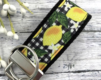 Handmade Lemon Keychain, Get Well Gift, Popular Right Now, Mini Keychain, Lemons, Luggage Tag, Moving Away Gift, Ribbon Keychain, New Driver