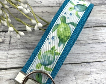 Sea Turtle Keychain | Wristlet Keychain | Beach Gifts | Best Seller | Ribbon Keychain | Sea Turtle | Popular Right Now | Sea Turtle Gifts