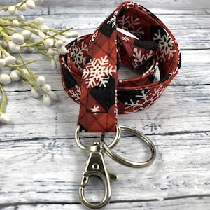 Handmade Snowflake Lanyard, Cute Lanyard with ID holder, Popular Right Now, Teacher Lanyard with ID holder, Snowflakes, Librarian Gifts