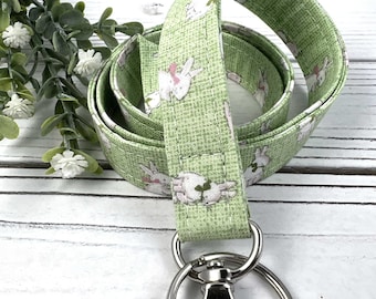 Easter Lanyard with Bunny, Cute Lanyard with ID holder, Popular Right Now, Teacher Lanyard with ID holder, Work Lanyard , Librarian Gifts