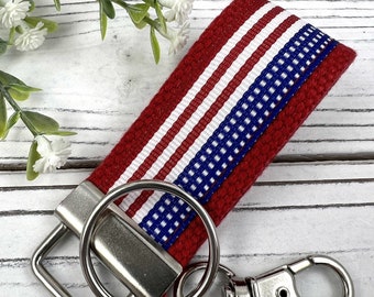 Handmade Flag Keychain, American Flag, Flag Gifts, Mini Backpack Keychain, Luggage Tag, Military Mom Gift, Moving Away Gift, Trending Now