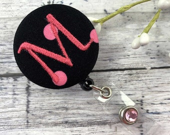 Monogram Badge Reel, Nurse Badge Reel, Cute Badge Holder, Nurse Gift, Embroidered Badge, Nurse Badge Holder, Teacher Badge Reel, Cheer up