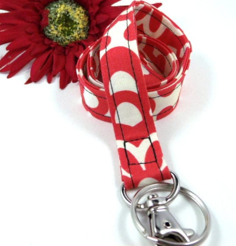 Floral Lanyard, Fabric Lanyard, Lanyard Necklace, Boho Lanyard, Cruise Lanyard, End of Year Gift, Lanyard Teacher, Lanyard Badge, Amy Butler image 1