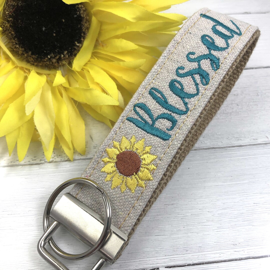 Blessed Wristlet Keychain Wrist Keychain for Her Key Fob Etsy
