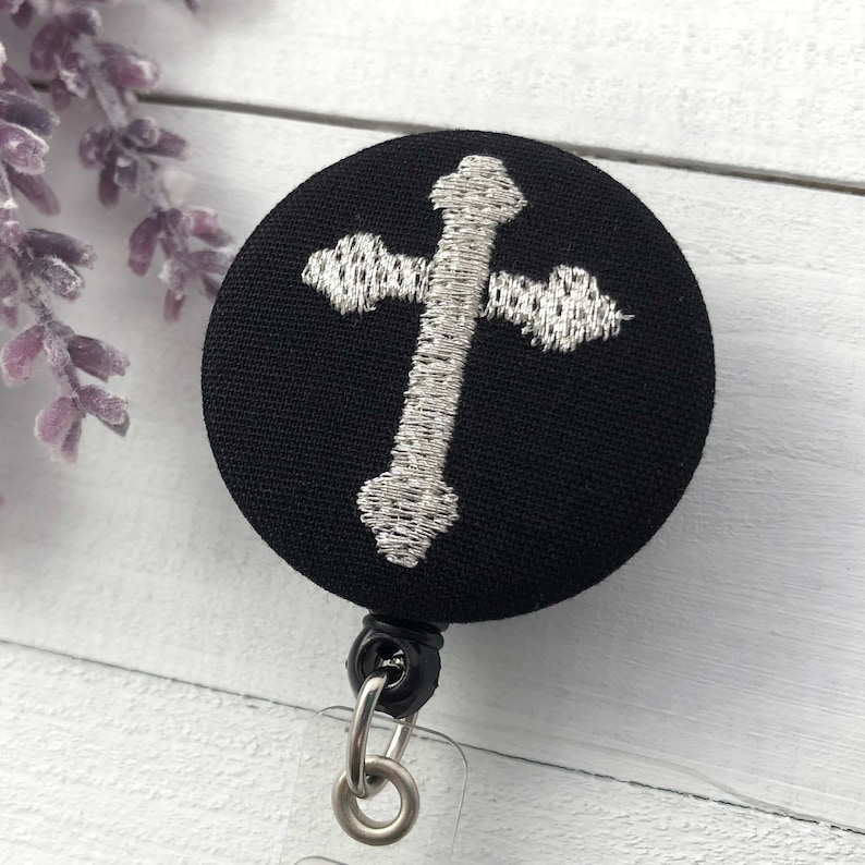 Religious Retractable Badge Reel Teacher Badge Reel Badge Holder Nurse Badge Reel Cross Badge Reel Badge Reel Nurse ID Badge Reel