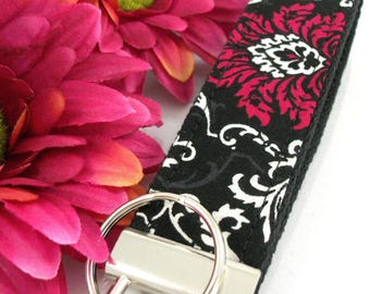 Wristlet Key Fob Damask Pattern