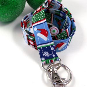 Christmas Lanyard with Ornaments Santa Hat