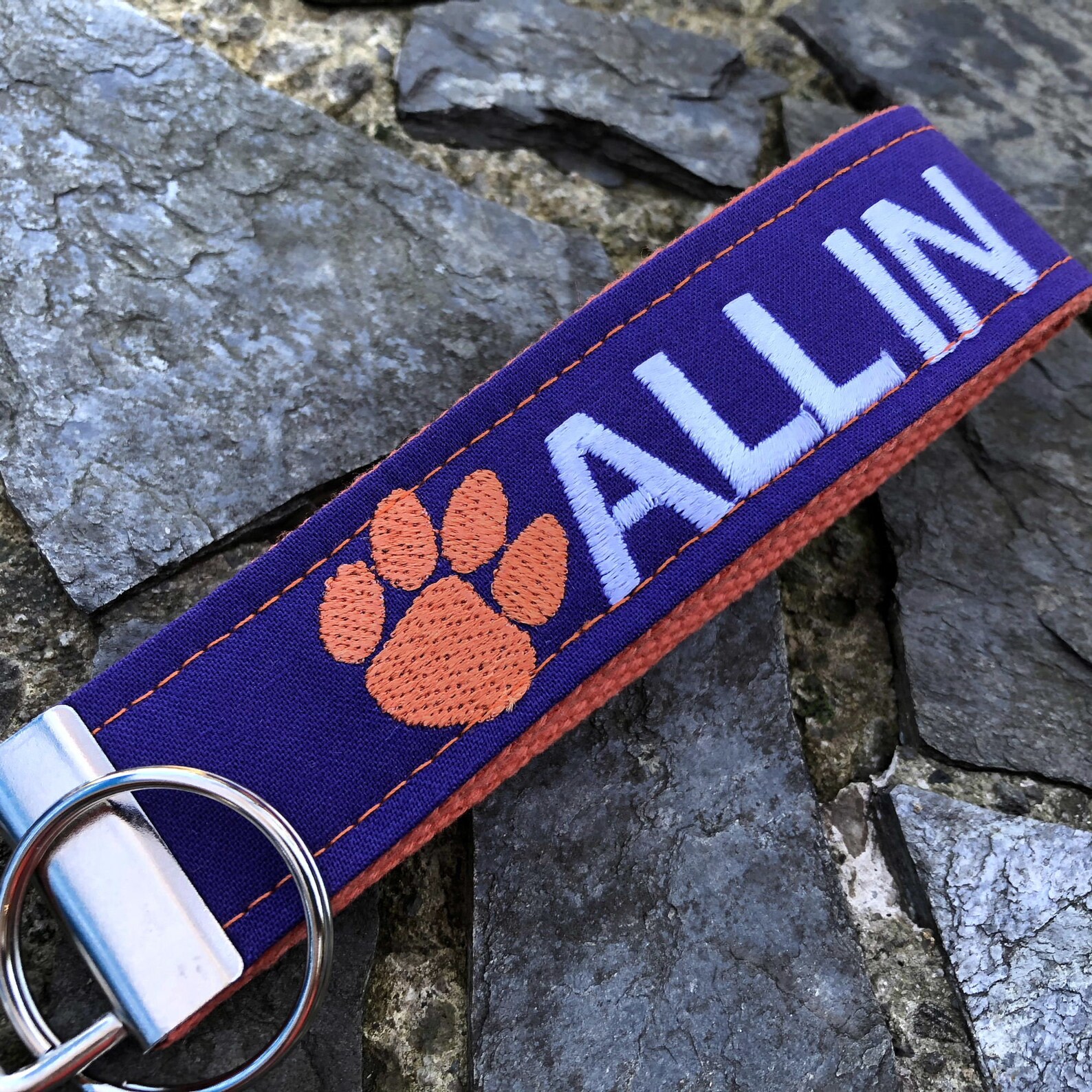 Clemson Wristlet Keychain Approved Crafter License Holder Etsy