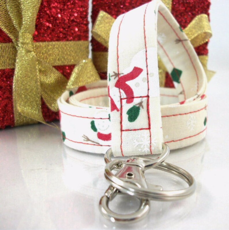 Christmas Lanyard with Snowmen image 1