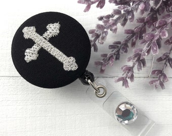 Cross Badge Reel, Badge Holder, Badge Reel Nurse, Retractable Badge Reel, ID Badge Reel, Nurse Badge Reel, Teacher Badge Reel, Religious