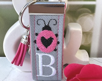 Handmade Ladybug Keychain, Ladybug Gifts, Ladybugs, Initial Keychain, Personalized Gift, Lady bugs, Personalized Keychain, Luggage Tag