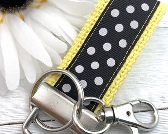 Mini Keychain FOB | Mini Key Fob | Keychain for Women | Purse Mini Keychain | Backpack Keychain |  Gift for her | Polka Dot Key fob