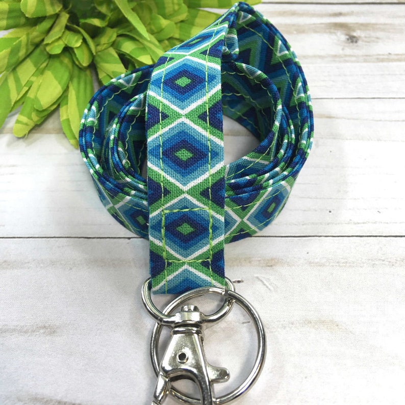Diamond Pattern Lanyard for Keys and ID Badge Etsy