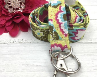 Floral Lanyard, Fabric Lanyard, Lanyard Necklace, Boho Lanyard, Cruise Lanyard, End of Year Gift, Lanyard Teacher, Lanyard Badge, Work life