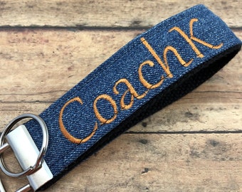 Monogrammed Keychain for Baseball Coach gift,  Soccer Coach Gift, Softball Coach gift, Football Coach Gift