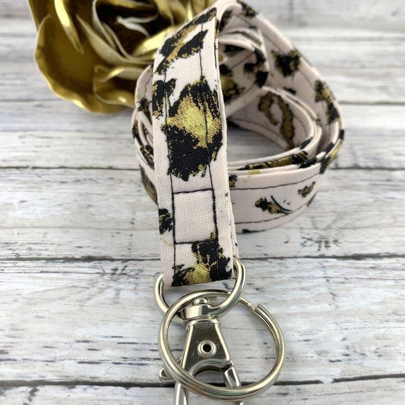 Handmade Leopard Lanyard, Popular Right Now, Teacher Lanyard, Badge Holder, Teacher Lanyard with ID Holder, Pink Lanyard, Animal Print image 1