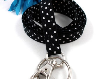 Polka Dots Skinny Lanyard for Keys