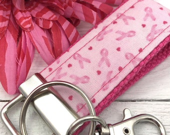 Mini Keyfob FOB Keychain for Women Ideal as a Purse Keychain or Backpack Keychain, Cancer Awareness