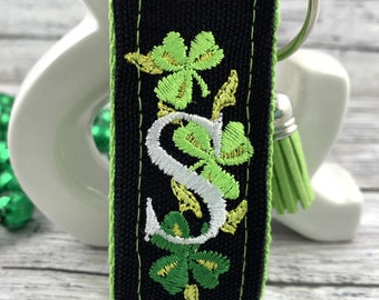 Handmade Four Leaf Clover Keychain, Embroidered Keychain, Popular Right Now, Personalized Gift, Personalized Keychain, Luggage Tag, Clover