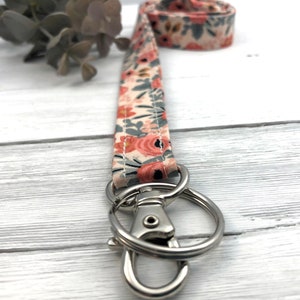 Rifle Paper Co Rosa Lanyard Fabric Lanyard Badge ID Holder Name Tag Lanyard Keychain Lanyard for Keys Floral Key Holder image 4