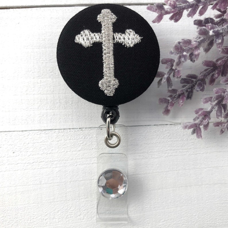 Religious Retractable Badge Reel Teacher Badge Reel Badge Holder Nurse Badge Reel Cross Badge Reel Badge Reel Nurse ID Badge Reel