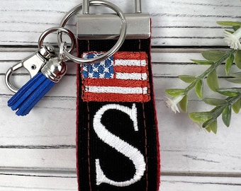 Handmade Flag Keychain, American Flag, Flag Gifts, Customizable Keychain, Luggage Tag, Military Mom Gift, Moving Away Gift, Trending Now