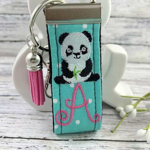 Handmade Panda Keychain, Panda Gifts, Initial Keychain, Popular