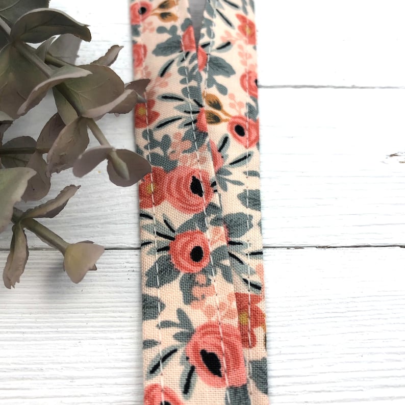 Rifle Paper Co Rosa Lanyard Fabric Lanyard Badge ID Holder Name Tag Lanyard Keychain Lanyard for Keys Floral Key Holder image 3