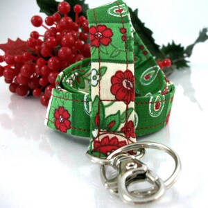 Christmas Lanyard in Floral Paisley