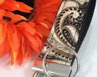 Paisley Wristlet Keychain Key Fob