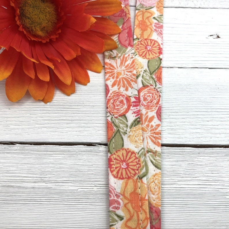 Lanyard Necklace Fabric Lanyard Badge ID Holder Name Tag Lanyard Keychain Lanyard for Keys Floral Key Holder image 5