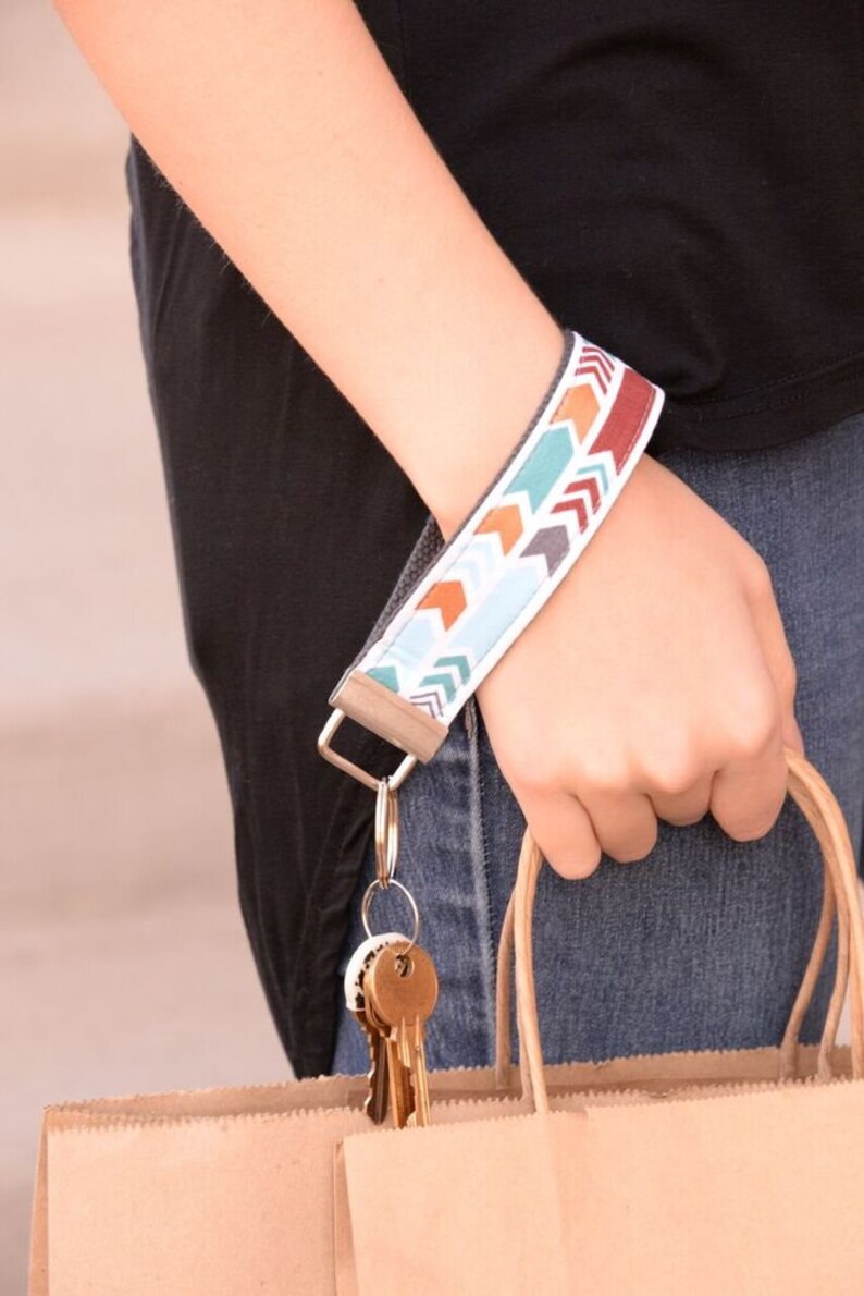 Patriotic Wristlet Keychain, Wrist Keychain for Her, Key fob Wristlet, Keychain Wristlet, Bracelet Keychain, Popular Right Now image 3