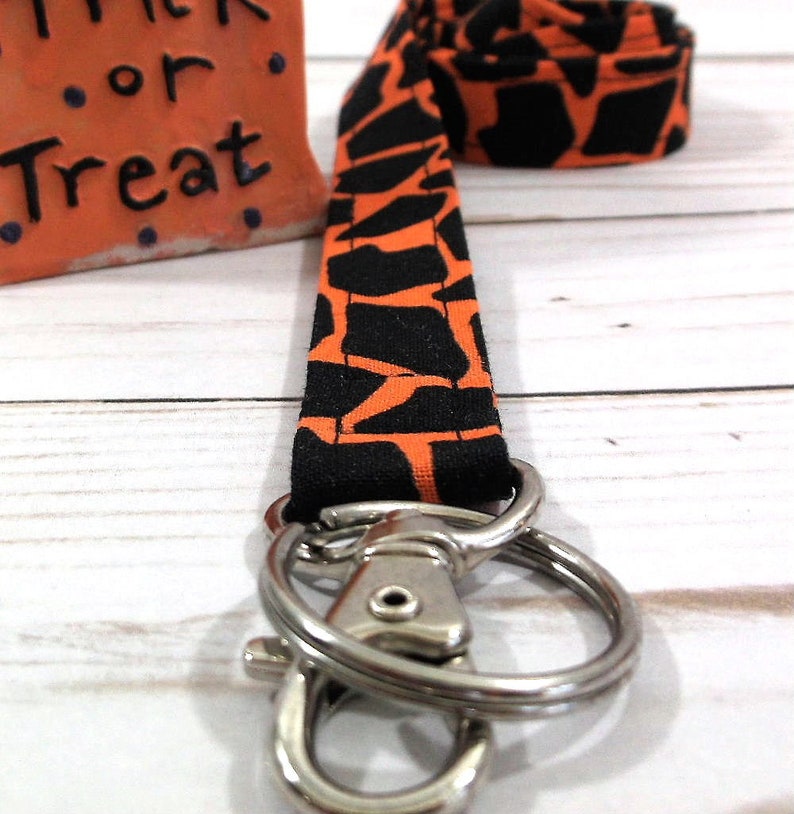 Halloween Lanyard in Giraffe, Halloween Gifts, Popular Right Now, Teacher Lanyard, Lanyard for Badge, Halloween Accessories, Spooky image 2