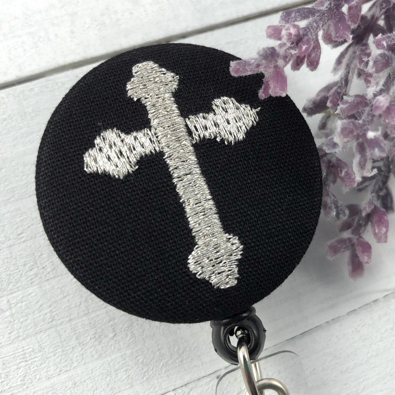 Religious Retractable Badge Reel Teacher Badge Reel Badge Holder Nurse Badge Reel Cross Badge Reel Badge Reel Nurse ID Badge Reel