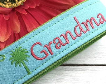 Grandma Keychain, Grandma Gift, Grandma Birthday Gift, Embroidered Keychain, Grandma Key chain, Embroidered key fob, wristlet keychain