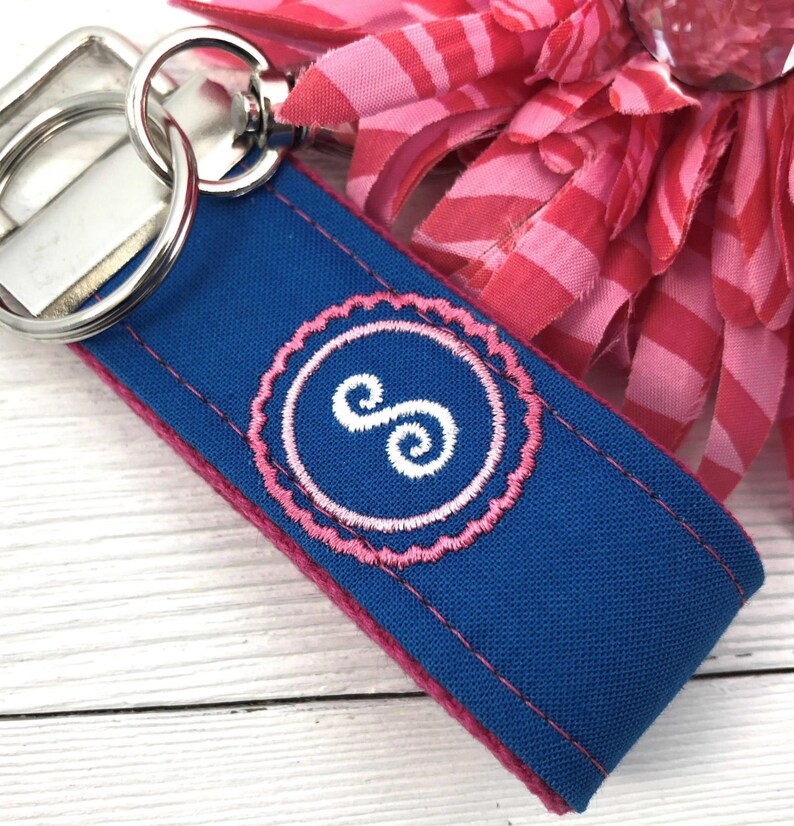 Monogram keychain Monogram Keychain for women Monogram Key fob Key Fob Monogram Initial Keychain Personalized initial keychain image 1