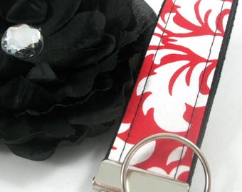 Fabric Key Fob Damask Pattern