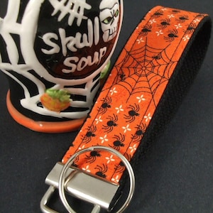 Handmade Keychain Wristlet with Spiders, Spider, Popular Right Now, Halloween, Thank you gift for Friend, Preschool Teacher Gifts