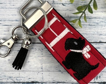 Handmade Scottish Terrier Keychain, Scottie Dog, Scottie Dog Gifts, Scottish Terrier Gifts, Life is Better with a Dog, Initial Keychain