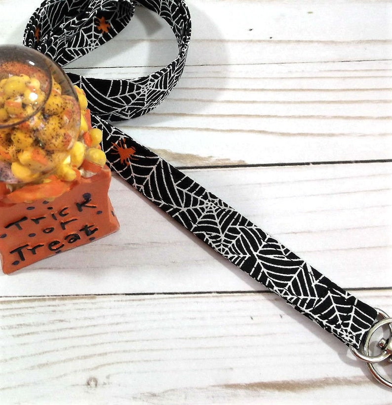 Handmade Halloween Lanyard Popular Right Now Teacher Lanyard Badge Holder Lanyards ID Holder ID Badge Holder Spider image 2