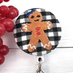 Christmas Badge Reel Cute Badge Reel Gingerbread Man Nurse Badge Reel Badge Holder Retractable Badge Holder Popular Right Now image 2