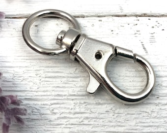 Wristlet Keychain Silver Plated Swivel Snap Hook, Swivel Eye Snap Hook, Keychain Snap Hook, Purse Snap Hook , Diaper Bag Snap Hook