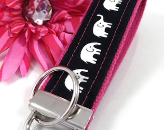 Elephant Keychain, Elephant Gifts, Cute Keychain, Key Fob Wristlet, Wristlet Keychain, Fabric Key Fob, Elephants, Wristlet Key fob