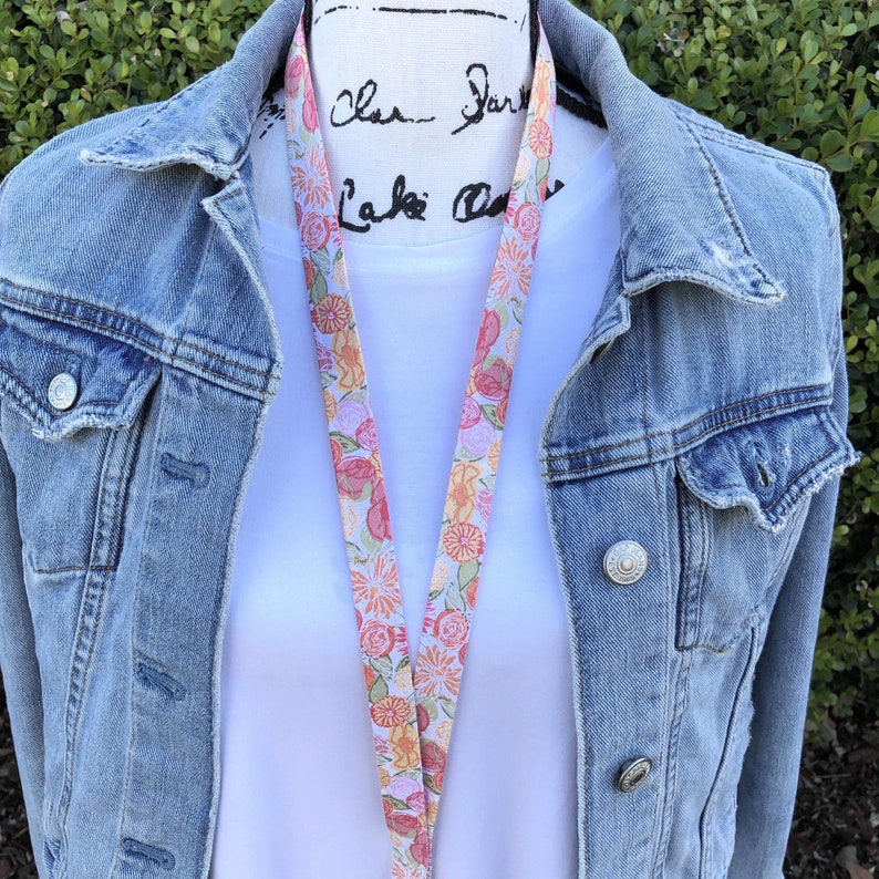 Lanyard Necklace Fabric Lanyard Badge ID Holder Name Tag Etsy